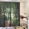 2018 Nuevo Personalizado transfronterizo Bosque montaña salvaje arte pintura impresión poliéster impresión impermeable a prueba de moho cortina de ducha baño fabricantes