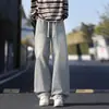 Jeans retro estilo Hong Kong japonês masculino solto perna reta perna larga calça pai tendência ins calça comprida high street