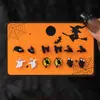 Venta Caliente Transfronteriza Europea y Americana Combinación de Pendientes de Halloween Dibujos Animados Divertidos Cabeza de Calabaza Fantasma Murciélago Elemento Set de Pendientes