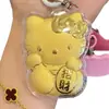 Chaveiro Estilo Quente Celebridade da Internet Gato Dourado Kt Kuromi Pingente para Bolsa de Celular Desenho Animado Fofo Pingente Adesivo Atacado