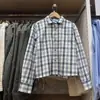 Camisa de Franela Cuadrada de Manga Larga para Mujer Camisa de Cuadros para Aire Acondicionado Otoño E489406/489508/488559