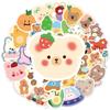 50 Adhesivos de dibujos animados de oso lindo estilo coreano estilo ins, para niños, para vaso de agua, caja de almacenamiento, mochila, vaso de agua