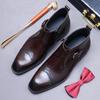 [Grande Promoção] Botas Martin Botas Masculinas Couro de Vaca Zíper Negócios Tendência Britânica Luxo Leve Formal Moda Botas Couro Genuíno