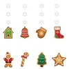 Navidad Transfronteriza Productos Nuevos Decoraciones para Fiestas Navideñas de Invierno Adornos Colgantes Calcetín con Copos de Nieve Portacalcetines Hombre de Jengibre Colgantes para Árbol de Navidad
