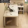 Escritorio de Esquina Estantería Integrada Escritorio de Computadora Tocador Doméstico para Dormitorio para Niñas Escritorio de Esquina en Forma de L para Estudio Oficina