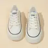 Zapatos de Mujer Blancos Transpirables Casuales de Tendencia con Cordones y Punta Redonda Estilo Chanel 2026 Verano Nuevos con Suela Gruesa