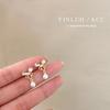 Hielo Cristal Transparente Diamante Triturado Pendientes de Tachuela Estudiante Pendientes para Mujer Temperamento Celebridad de Internet Douyin Estilo Caliente Nicho Sentido de Alta Gama Pendientes Joyería para Orejas