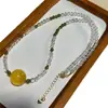 Cadena para Clavícula de Fluorita Amarilla Cepillada Natural, Diseño Moderno y Fresco, Artículo Popular para Transmisiones en Vivo, Collar Amarillo Atrae Riqueza al por Mayor