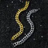 Europa y Estados Unidos pulsera de eslabones cubanos lisos de 13 mm de ancho moda hip-hop para hombre personalidad combinable eslabones cubanos lisos