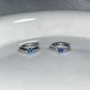 Pendientes de esmalte verde con diseño de cielo estrellado para hombre, pendientes de ópalo asimétricos con hebilla para la oreja con personalidad de pareja femenina.