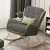 Padrão xadrez de galinha poltrona de balanço individual de luxo leve para varanda de casa lazer, poltrona sofá preguiçosa, poltrona de balanço de madeira maciça com apoio para os pés