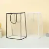 Bolsa de flores portátil transparente de PP, bolsa de flores, bolsa de embalaje cuadrada trapezoidal, bolsa de regalo, bolsa de flores para el Día de San Valentín