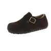 Zapatos Grises Boken Zapatos de Mujer 2025 Otoño e Invierno Nuevos Populares Forrados de Felpa Slip-On Slip-Ons Botas de Nieve Zapatos de Algodón para Mujer