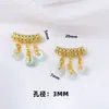 Pulsera Media de Jade Hetian Chapada en Oro Cobre con Hebilla de Seguridad de Agujero Pasante Colgante Tubo Curvo Accesorios para Colgantes de Pulseras y Collares
