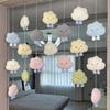Cortina de Puerta Nubes de Colores Decoración Linda de Peluche Creativa Estilo Japonés Ins para Habitación de Niños Cortina Colgante para Habitación Infantil Corazón de Niña