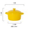Bol de Cerámica para Hornear de Doble Asa para Microondas, Cocina Casera, 230ml, Bol para Sopa con Tapa, Taza para Cocinar al Vapor, Postres, Estofados, Anti-quemaduras