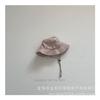 Sombrero de pescador estilo Harajuku japonés elegante, de color liso, con parte superior plana y ala ancha, para niños, sombrero de cubo, sombrero para el sol para bebés, sombrero de lavabo