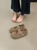 Zapatos Mary Jane de Tejido Mate Vintage sin Cordones para Aumentar la Altura 4cm, Estilo Birkenstock, para Mujeres Menudas
