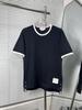 Venda Direta da Fábrica Tb Top Feminino de Verão Novo de Alta Qualidade com Manga Curta Liso Listrado Color Block Camiseta Confortável