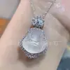 Calcedonia Natural Diamante Completo Incrustado Buda Maitreya Buda Colgante Joyería Collar Risonte Ágata Jade Colgante Adorno