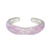 Anel Aberto Esmaltado Rosa-Púrpura Pastel Doce e Elegante Estilo Francês para Mulheres, Anel Popular Fosco de Nicho Flor de Íris Borboleta