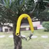Venta al por mayor de fábrica portatarjetas con cuerda elástica de plástico soporte para certificados cuerda retráctil anti-pérdida llavero de doble cabeza cadena de resorte de plástico