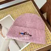 Chapéu de Lã Tricotado de Cor Sólida Bordado Estilo Japonês para Mulheres, Outono e Inverno, Chapéu Versátil à Prova de Frio para Ciclismo de Estudantes Que Faz o Rosto Parecer Menor, Unissex