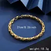 Pulsera Cubana de Acero de Titanio Dorado Transfronteriza Cadena Hueso de Serpiente Caliente para Hombres Europa y Estados Unidos Pulsera de Acero Inoxidable Chapada en Oro Real de 18K para Mujeres