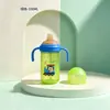 Taza de Aprendizaje con Popote y Asa para Bebé de PP Antiderrames 330ml Gran Capacidad Taza de Agua Infantil para Guardería Taza de Dibujos Animados