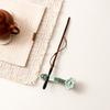 Suporte para Canetas Ruyi de Cerâmica Suporte para Palitos de Chá Acessórios para Cerimônia do Chá Celadon Conjunto de Tampa para Suporte de Canetas Pequeno Pote