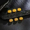 Prata 925 Banhada a Ouro Corindo Incrustado Repolho Furo Reto Pequenos Acessórios DIY Moda Novo Estilo Chinês Luxo Acessível Acessórios Versáteis