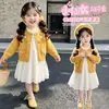Vestido para niña, nueva colección otoño 2026, abrigo suéter tejido para niños, conjunto de vestido de princesa, atuendo de otoño para bebé, vestido de manga larga