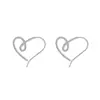 Ganchos para Orejas Sencillos en Forma de Corazón Retorcido, Modernos y Únicos, Diseño Irregular con un Toque de Lujo, Pendientes Versátiles para el Día a Día