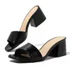 Deseo exportación de moda europea y americana zapatos de mujer talla grande 2026 nuevo verano sin cordones sandalias de exterior con tacón grueso para mujer