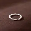 Anel de Pérola Retro em Prata Esterlina S925 Feminino Luxo Acessível Moda Simples Nicho Elegante Anel Liso Empilhável Anel