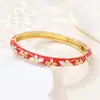 Pulseira Floral com Esmalte Cloisonné Estilo Chinês Retrô Feita à Mão Presente Joias de Exportação Lembrança Especial