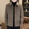 Chaqueta de lana de exportación para comercio exterior para hombre, nueva moda invernal de moda con solapa, abrigo de lana cálido acolchado