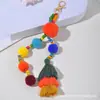 Pingente Chaveiro de Bola de Pelúcia com Franja, Decoração para Bolsa, Bolsa de Mão, Carteira, Atacado do Fabricante, Versátil