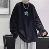 Nova Camiseta de Gola Redonda com Estampa de Letras Grossas da Moda Americana High Street para Homens, Top Casual Solto para Casais, Tendência