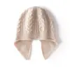 Chapéu de cashmere para mulheres, quente e espesso para outono e inverno, gorro de tricô, adequado para ciclismo ao ar livre, fornece calor e proteção para as orelhas em clima frio
