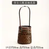 Cesta de arreglo floral tejida en bambú retro de mano cesta de flores rociadas adorno Zen recipiente chino para arreglo floral Ikebana tubo de bambú
