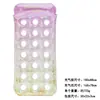 Silla Flotante Inflable Doble Arcoíris con Lentejuelas Transfronteriza para Adultos, Flotador de Natación, Cama Flotante Portátil para Agua