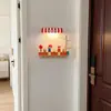 Colgador de Llaves para Entrada de Mario, Perchero de Pared sin Taladro, Gancho Adhesivo de Madera Maciza de Alta Carga