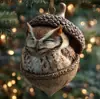 Decorações de Natal Esquilo Castanho Ouriço Transfronteiriças Enfeites para Árvore de Natal Acrílico Impresso Plano 2D