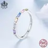 Novo Anel Pequeno Fresco Colorido de Zircônia S925 Anel de Prata Esterlina Joia para Mulheres Dourado Branco Banhado Joia de Mão Atacado
