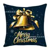 Temu Capa de Almofada de Natal Árvore de Natal Sinos Rena Tons Azuis Atmosfera Festiva Decoração Capa de Almofada