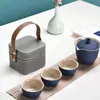 Regalo de Empresa Juego de Té de Viaje Taza de Preparación Rápida Una Tetera Tres Tazas Gaiwan Portátil Juego Pequeño Juego de Té Kung Fu para Exteriores