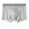 Ropa interior transpirable de verano para hombre con encaje y seda helada, calzoncillos tipo bóxer huecos sin costuras, ropa interior sexy de moda para estudiantes