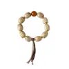 Semilla de Bodhi de Seis Puntas y Cinco Ojos Semilla Original Fruta de Cinco Ojos con Cuentas de Transferencia de Cera de Abeja Pulsera Estilo Retro Tibetano para Hombres y Mujeres