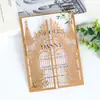 Cartão de Convite de Casamento Personalizado Corte a Laser Design Vazado Cartão de Convite Castelo Preto de Noivado Cartão de Saudação de Feriado Estoque de Fábrica